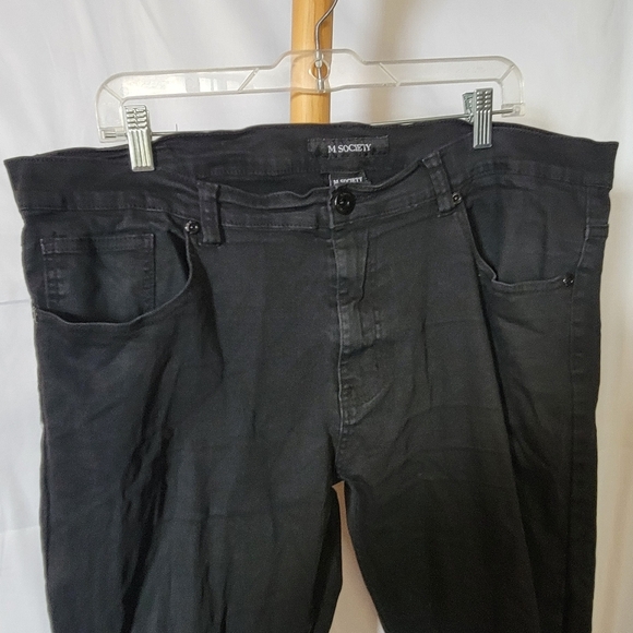 M SOCIETY Black Stretchy Narrow Leg Pipe Leg Jeans 40/32 - Picture 3 of 7